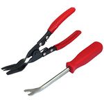 Tooltime 2 Piece Car Door Panel and Trim Clip Removal Pliers Plus Car Door Trim & Upholstery Remover Tool