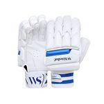 WHITEDOT SPORTS Leather Alpha Levlon Cricket Batting Gloves Idol For Youth/Medium, Right Hand, White