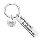 MYSOMY Taekwondo Keychain Keep Training Until the Belt Turns Black Keychain Karate Gifts Martial Arts Gifts (keep training until the belt turns Black)