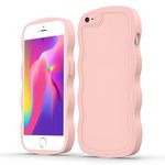 JUMIUSTNB Case for iPhone 6s & iPhone 6,Wave Curly Frame Design,Soft Cute Flexible Multi-Color Thin TPU Shockproof Full Body Protective Girls Women Boy Men Cases for iPhone 6s/6 4.7",Pink(2-2)