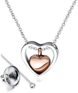 Collar De Urna de Cremación de Acero para Hombre Mujer, Colgantes para Cenizas, Medallón Conmemorativo Recuerdo, Joyería