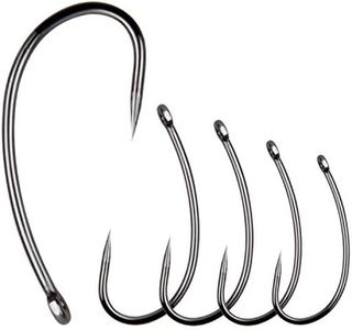 Barbless Fishing Hooks,120pcs Carp Fishing Hooks Freshwater Saltwater Circle Curve Shank Carp Hair Fishing Tackle (Size 10)