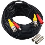 Yeung Qee 40m BNC video power cable security camera Cable with 2 Female Connetors for All HD CCTV DVR Surveillance System