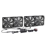 GDSTIME 4 x 120mm Fan DC 12V Computer Fan with AC 220V Powered Adjustable Fan Speed Control 240V Fan For Laptop Cabinet Workstation Server Ventilation Exhaust Fan replacement