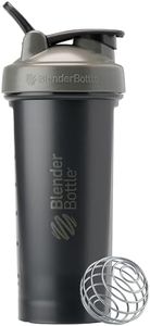 BlenderBottle Classic V2 Shaker Bottle Perfect for Protein Shakes and Pre Workout, 28-Ounce, Grey/Black, Black Shadow