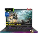 MSI Raider GE68HX Gaming Laptop 16" FHD+ IPS 144Hz Intel 24-core i9-13950HX 32GB RAM 1TB SSD GeForce RTX 4060 8GB RGB Backlit Thunderbolt4 USB-C Dynaudio FHD Privacy Webcam Win11 Black + HDMI Cable