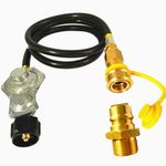 MCAMPAS 5 FT Two Stage Propane Regulator with Hose, Standard 3/4" Quick Disconnect Connector & 3/4" Quick Disconnect Plug for LP Propane Outdoor Cooking Appliances Building Heaters .Gas Generators