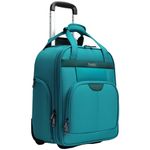 TIAWOLT Personal Item 16-Inch Underseat Carry on Luggage with Wheels Lightweight Wheeled Underseater Under seat Bags for Airplanes Upright 2 Wheel Teal Green