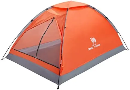 CAMEL CROWN 2 Person Camping Tent with Removable Rain Fly, Easy Setup Outdoor Tents Water Resistant Lightweight Portable for Family Backpacking Camping Hiking Traveling (Orange-2person)