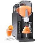 Initio Slush Machine, Frozen Drink Machine, No Ice Needed, 12H Pre-Scheduling, LED Display, Self-Cleaning, Makes Slushies, Milkshakes, Frappés & Cocktail, AD03, Black, 6 Preset Programs +1 Pack