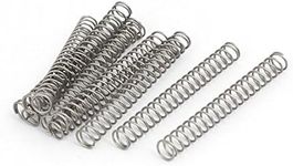 uxcell Compression Spring,304 Stainless Steel,6mm OD,0.6mm Wire Size,50mm Free Length,Silver Tone,10Pcs