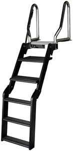 Lippert SureStep Pontoon Ladder for Boats, Slip-Resistant Steps, Easy Boarding for Kids & Dogs, Stainless Steel Handrails, Powder-Coated Aluminum Steps, Saltwater Rated - 2025041871