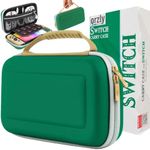 Orzly Switch Case for Nintendo Switch OLED and Standard Switch Console with Accessories and Games Storage Compartment - Designed for Zelda Fans Gift Boxed Edition Green Gold White Carrying case