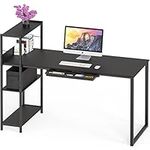 SHW 46-Inch Mission Desk with Side Shelf, Black