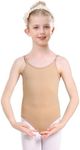 Kefiyis Leotards for Girls and Women Camisole Nude Leotard for Ballet Dance Gymnastics Seamless Undergarment Dancewear Costume with Adjustable Straps S