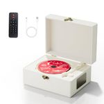 Yintiny Rechargeable Leather CD Player with Speakers, Bluetooth Transmitter, Festival Gift, BGM Player for Home Decor.