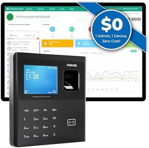 ANVIZ Time Clock - CX2 Fingerprint Biometric Time Attendance Machine for Employees Small Business - Finger Scan + RFID + Pin Punching in one, Up to 500 Users with Free Professional Cloud Software