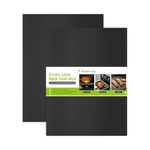 KitchenRaku Universal Oven Liners 32x50cm, Non-Stick and Heavy-Duty Oven Liners for Bottom of Oven - Home Accessories & Kitchen Accessories - Suitable for Most Ovens and Cookers (2 PCS, Dark Black)