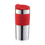 Bodum Travel Mug, Stainless Steel, Red, 1 Count (Pack of 1)