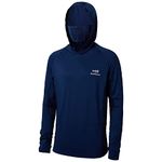 Bassdash UPF 50+ Men’s Long Sleeve Fishing Shirt with Mask UV Neck Gaiter Hoodie Dark Blue