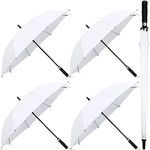 Weewooday 4 Pack Large White Umbrella Wedding/Golf Umbrella Windproof and rainproof Automatic Umbrella Bride bridegroom Party Fashion Photographer Parasol Umbrella (Eva Handle)