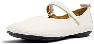 Camper Women's Mary Jane Flat, White Natural, 9 US