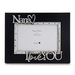 LASODY "Nana I Love You" Expressions Sentiment Picture Frame, 4x6 inch, Black Melamine, Photo Gift for Nana, Grandma, Family, Display on Tabletop, Desk