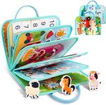 Sewulidon Montessori Busy Board for Toddlers 3 4 5 6,Farm Busy Book Quiet Toys for Airplane Travel,Felt Educational Book Pre School Learning Activities for Baby,Birthday Idea for Girls&Boys
