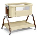 TotRun Baby Bassinet Sleeping Crib - Cozy and Safe Sleep Environment for Newborns | Securely Attaches to Bedside for Easy Nursing | Unique Design to Meet Parent and Baby Needs (Beige)