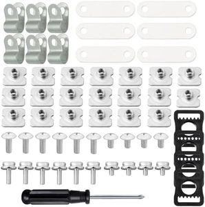 Fortunemee 36 Pcs Hockey Helmet Repair Kit, Include 6 R Shape Football Visor Clips, 6 Rubber Gaskets, 20 Screws with Nuts, 4 Chin Strap Adapter, 1 Screwdriver for Hockey, Football, Baseball, Softball