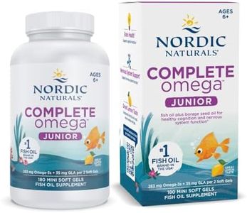 Nordic Naturals Complete Omega Jr., Lemon - 180 Mini Soft Gels - 283 mg Total Omega-3s & 35 mg GLA - Healthy Cognition, Nervous System Function - Non-GMO - 90 Servings