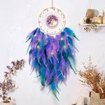 KHOYIME Dream Catcher Tree of Life Wall Decor with Crystal Stone Handmade Dream Catchers for Bedroom Bohemian Home Decor Wedding Ornament Craft Gift