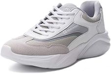 Alpine Swiss Stuart Mens Chunky Fashion Sneakers, White Gray, 11