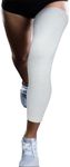 Zensah Full Leg Compression Sleeve - Long Full Length Support for Thigh, Knee, Calf for Men, Women, Running, Basketball, Football (Large, 1 Pair - White)