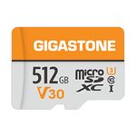 [Gigastone] 512GB Micro SD Card, MicroSDXC Memory Card for Smartphone, Camera, 4K Video Recording, UHS-I Class 10, up to 100MB/s, with MicroSD to SD Adapter