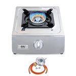 NJ NGB-100 Portable Gas Stove 1 Burner Wok Stainless Steel 3.8kW Outdoor (Butane 29mbar Screw-on)