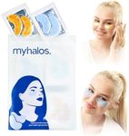 MyHalos Eye Masks for Dark Circles and Puffiness & Eye Patches for Wrinkles Duo- 24 Under Eye Patches for Puffy Eyes, Dark Circles - Eye Mask Skincare Eye Gel Pads - Under Eye Mask Patches Blue, Gold