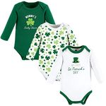 Hudson Baby unisex-baby Cotton Long-sleeve Bodysuits, Lucky Charm, 3-6 Months