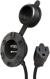 NOCO GCP1 15A AC Port Plug, 125V Power Inlet Socket, and Waterproof Electrical Outlet Receptacle Box with 16-Inch Integrated Outdoor Extension Cord