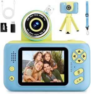 Makolle Camera for Kids, Toddler Volging Cameras Age 3-8 Christmas Birthday Gifts for Boys and Girls 3-12 Year Old Boys Digital Camcorder for Video Portable Kids Selfie Camera with 32GB SD Card Blue