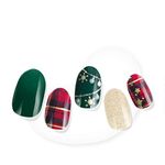 Dashing Diva Glaze Holiday Nail Strips - Victorian Plaid | Works with Any LED Nail Lamp | Long Lasting, Chip Resistant, Semicured Gel Nail Strips | Contains 34 Salon Quality Nail Wraps, 1 Prep Pad, 1 File