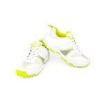 FROLIC Jet Men's Cricket Shoes (Light Weight) (White- Fluro Yellow, Numeric_10)