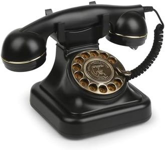 Sangyn Retro Rotary Phones for Landline Classic Corded Desk Phone, Vintage Old Fashioned Rotary Telephone with Ringer Off & Redial Function for Home House