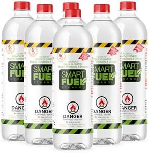 SMART FUEL ETHANOL 6 x 1 Liter - High Purity Ethanol 1 Liter - Bioethanol Fuel for fireplaces, Stoves and Burners. Denatured Alcohol (1.06 Quart) Clean Burning, Sustainable Fuel