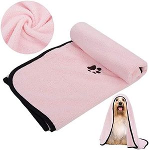 Towels for Pets,3 Pack Quick Drying Pet Bath Towels,Microfiber Pet Towels|Absorbent Towels for Dogs|Puppy Shower Essentials Pet Supplies for Dog and Cat,Great for Small/Medium Animals (Pink-50*90cm)