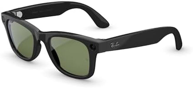 Meta Ray-Ban (Gen 2), Wayfarer Large, Shiny Black | Smart AI Glasses for Men, Women — 2x Battery Life — 3K HD Resolution — 12 MP Ultra-Wide Camera, Audio, Video Recording — Green Lenses — Sunglasses