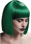 Fever Women's Blunt Cut Green Bob Wig with Bangs, 12inch, One Size, Lola,5020570424940