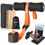 Bilbear Adjustable Nordic Hamstring Curl Strap,Portable Nordic Curl Strap for Hamstring Curls,Hamstring Stretch,Crunch,Sit-ups,Nordic Curl Machine at Home with Kneeling Mat,Withstand 400lbs, Orange