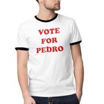 DIRTYRAGZ Men's Vote for Pedro T-Shirt, Napoleon Dynamite Costume Graphic Tee Shirt from, White, XX-Large