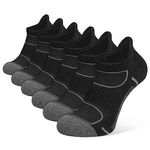 Closemate 6 Pairs Womens Athletic Ankle Sports Socks Cotton Cushioned Tab Running Socks For Women Anti-Blister Low Cut Socks(6 Black, Size S)